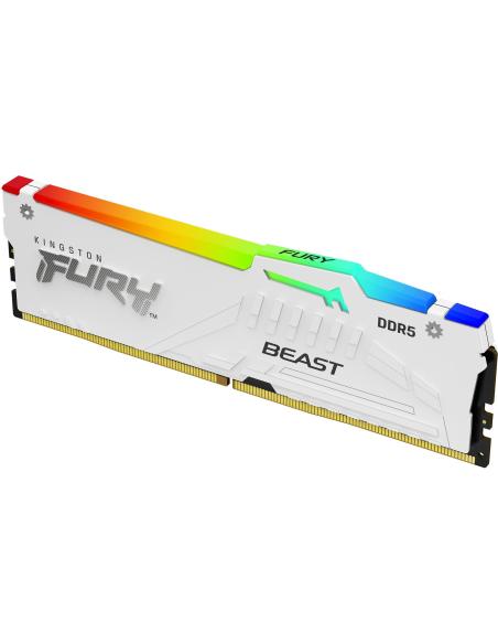 Kingston FURY Beast DDR5 RGB 6000MHz 32GB CL30 AMD EXPO ECC Blanco