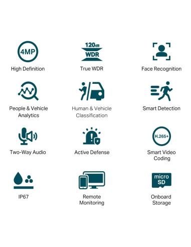 TP-Link VIGI C340S Cámara de Videovigilancia de Exterior Tipo Bullet IP67 4mm 4MP Blanca