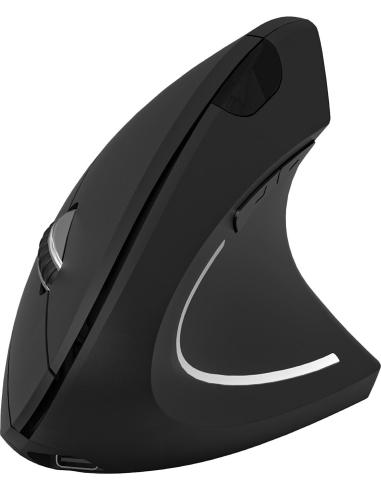 Subblim Glide Vertical Ergo Dual Ratón Vertical Ergonómico Inalámbrico para Diestros 1600 DPI Negro