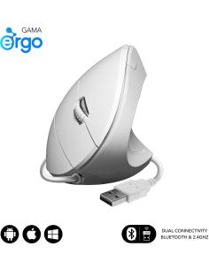 Subblim Glide Vertical Ergo Ratón con Cable Ergonómico Vertical Blanco-1376466