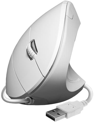 Subblim Glide Vertical Ergo Ratón con Cable Ergonómico Vertical Blanco