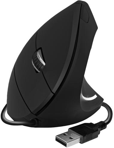 Subblim GLIDE VERTICAL ERGO WIRED Ratón 1600 DPI Negro