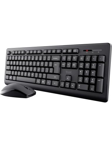 Trust Primo Kit Teclado + Ratón Inalámbricos Negros