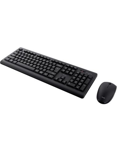 Trust Primo Kit Teclado + Ratón Inalámbricos Negros