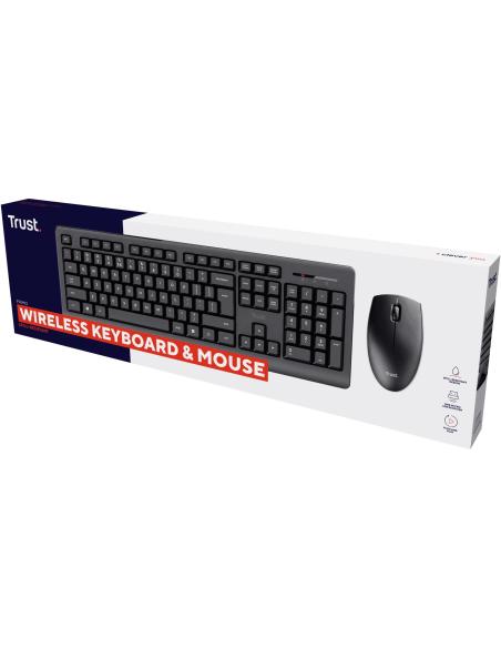 Trust Primo Kit Teclado + Ratón Inalámbricos Negros
