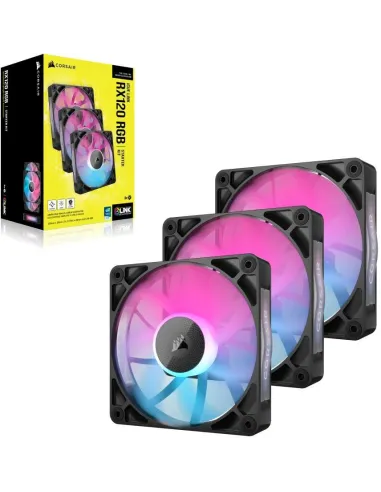 Corsair RX120 RGB PWM 3 Ventiladores 120 mm Negro