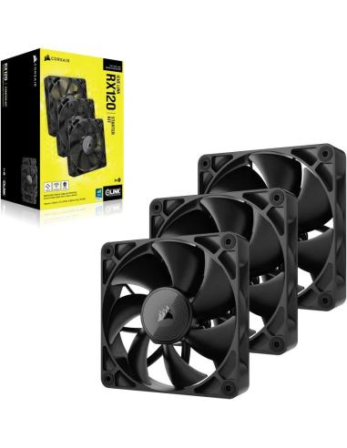 Corsair RX120 PWM 3 Ventiladores 120 mm Negro
