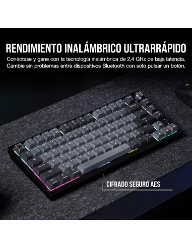 Corsair K65 PLUS WIRELESS 75% Teclado Mecánico Inalámbrico Gaming Hot Swapped MLX Red