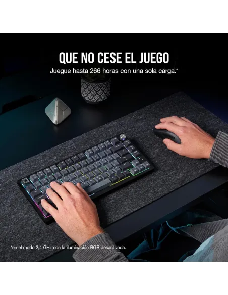 Corsair K65 PLUS WIRELESS 75% Teclado Mecánico Inalámbrico Gaming Hot Swapped MLX Red