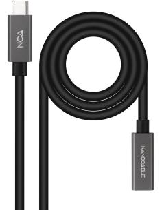 Nanocable 10.01.4402 Cable USB-C 3.2 Gen2x2 Macho/Hembra 2M Negro-1374228