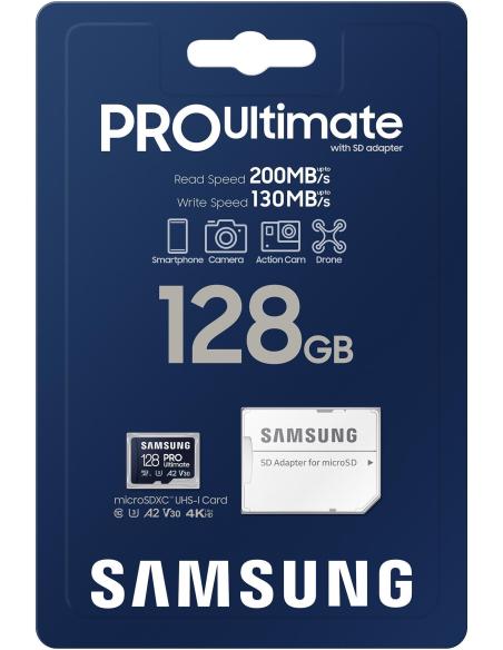 Samsung PRO Ultimate 128GB MicroSDXC UHS-I U3 A2 V30 + Adaptador SD