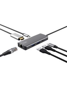 Trust Dalyx USB/USB-C/HDMI/RJ 6 Puertos Negro/Plata-1373405