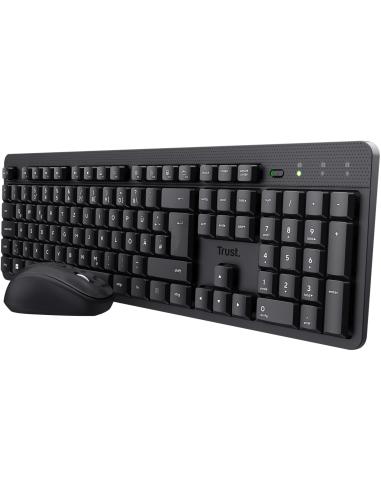 Trust TKM-360 Kit Teclado Inalámbrico + Ratón Inalámbricos 1600DPI Negros