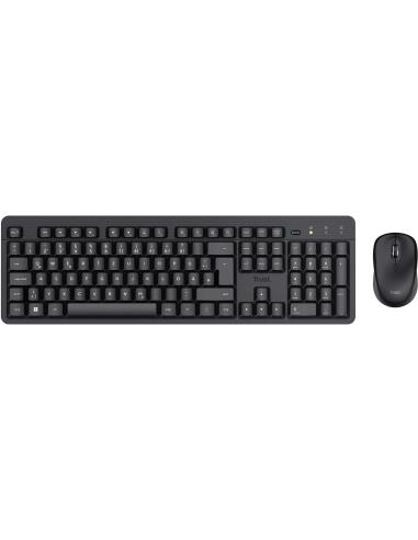 Trust TKM-360 Kit Teclado Inalámbrico + Ratón Inalámbricos 1600DPI Negros