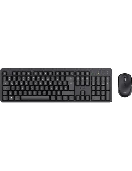 Trust TKM-360 Kit Teclado Inalámbrico + Ratón Inalámbricos 1600DPI Negros