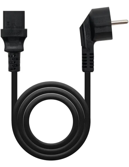 Nanocable 10.22.0102-L2 Cable de Alimentación CPU CEE7 a C13 Macho/Hembra 2m Negro