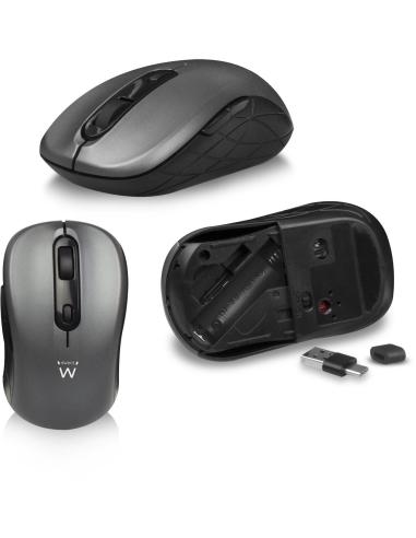 Ewent EW3272 Kit de Teclado Inalámbrico + Ratón Gris/Negro