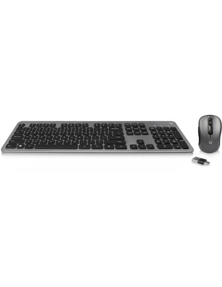 Ewent EW3272 Kit de Teclado Inalámbrico + Ratón Gris/Negro