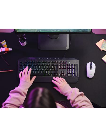 Trust GXT 110 FELOX Ratón Gaming Inalámbrico Iluminado 4800 DPI Blanco
