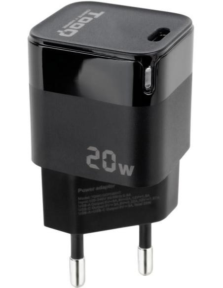 TooQ TQWC-PD20 Cargador de Pared 20 W USB-C Negro