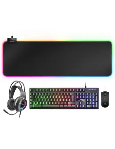 Mars Gaming MCPEXFR Combo Teclado + Ratón + Auriculares + Alfombrilla (Teclado Frances)