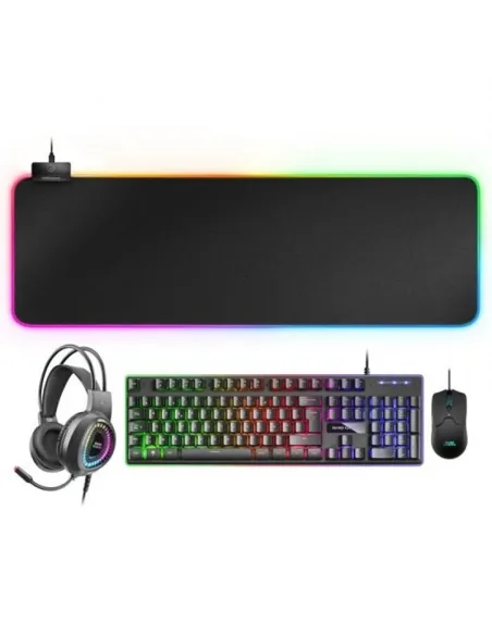 Mars Gaming MCPEXFR Combo Teclado + Ratón + Auriculares + Alfombrilla (Teclado Frances)