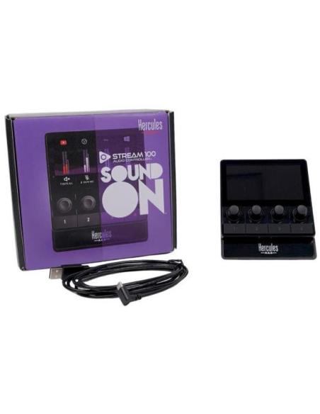 Hercules 4780933 Controlador de Audio 4 Botones Negro