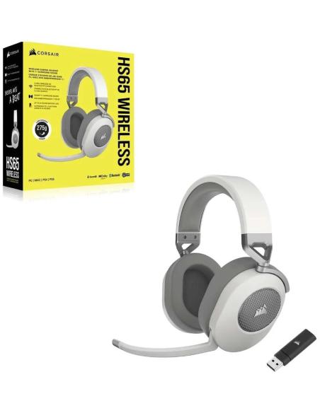 Corsair HS65 Wireless V2 Auriculares Gaming Inalámbricos 7.1 Blancos