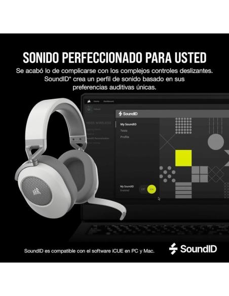 Corsair HS65 Wireless V2 Auriculares Gaming Inalámbricos 7.1 Blancos
