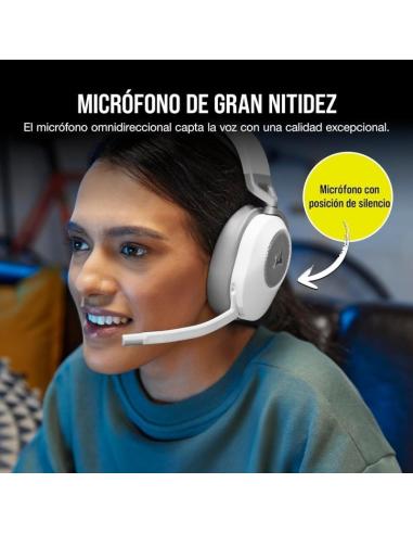 Corsair HS65 Wireless V2 Auriculares Gaming Inalámbricos 7.1 Blancos