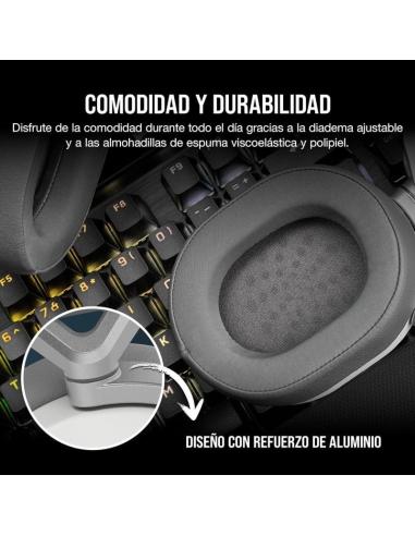 Corsair HS65 Wireless V2 Auriculares Gaming Inalámbricos 7.1 Blancos