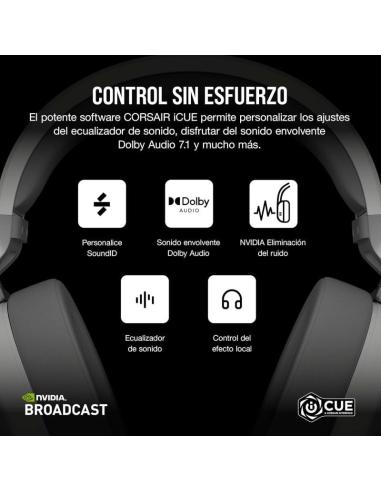 Corsair HS65 Wireless V2 Auriculares Gaming Inalámbricos 7.1 Blancos