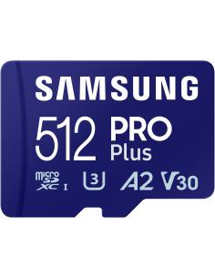 Samsung PRO Plus MicroSDXC 512GB UHS-I U3 A2 V30 Clase 10 con Adaptador SD-1370813