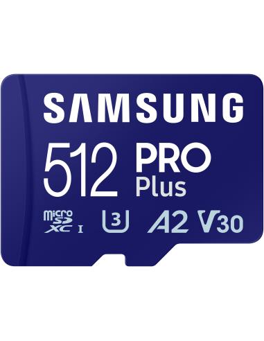 Samsung PRO Plus MicroSDXC 512GB UHS-I U3 A2 V30 Clase 10 con Adaptador SD