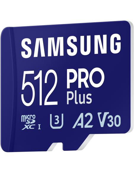 Samsung PRO Plus MicroSDXC 512GB UHS-I U3 A2 V30 Clase 10 con Adaptador SD
