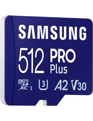 Samsung PRO Plus MicroSDXC 512GB UHS-I U3 A2 V30 Clase 10 con Adaptador SD