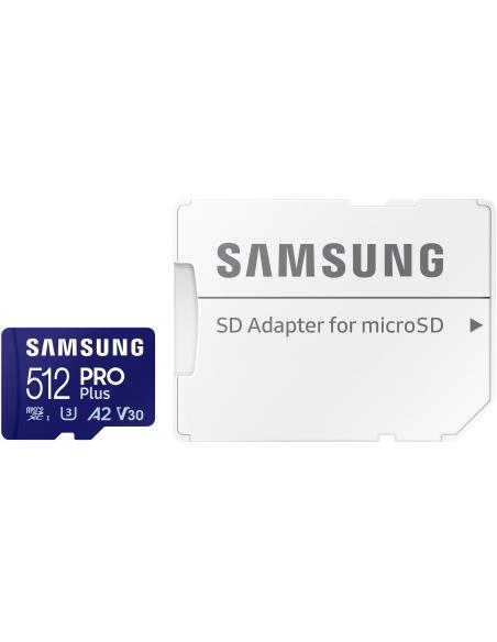 Samsung PRO Plus MicroSDXC 512GB UHS-I U3 A2 V30 Clase 10 con Adaptador SD