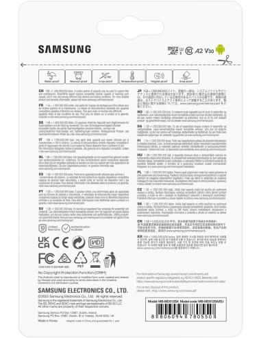 Samsung PRO Plus MicroSDXC 512GB UHS-I U3 A2 V30 Clase 10 con Adaptador SD