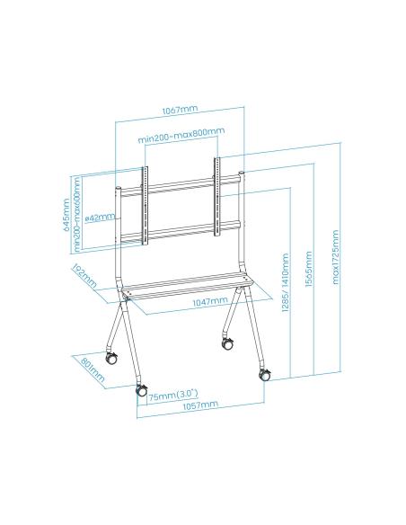 TooQ FS20205M-B Soporte de Suelo con Ruedas para Pantallas 50 - 86" Máx. 120 Kg Gris