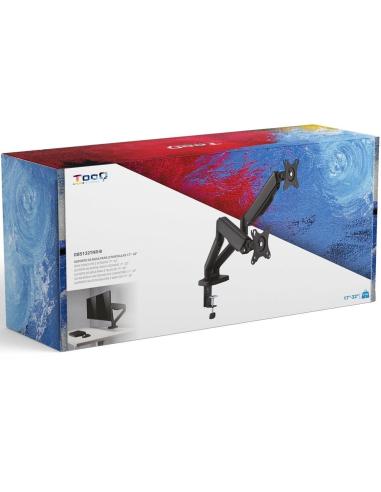 TooQ DB5132TNR-B Soporte de Mesa para 2 Pantallas 17"-32" Máx. 9Kg Negro