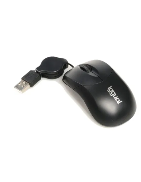 Iggual IGG316832 Com-Basic Ratón Retráctil 800DPI Negro