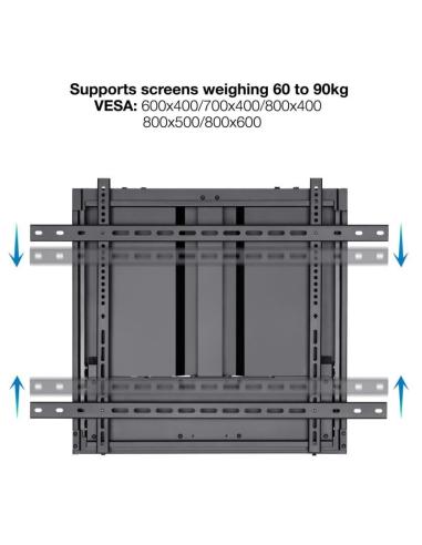 TooQ LPHA7090 Píxel Soporte de Pared para Pantallas Interactivas Regulables para TV 70"-90" VESA 800x600 Máx