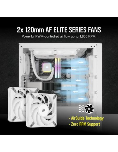 Corsair iCUE H100i ELITE RGB Kit de Refrigeración Líquida 240mm Blanca