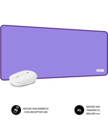 Subblim Harmony Pack Ratón Inalámbrico + Alfombrilla Gaming XL Púrpura
