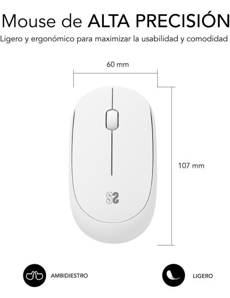 Subblim Harmony Pack Ratón Inalámbrico + Alfombrilla Gaming XL Púrpura