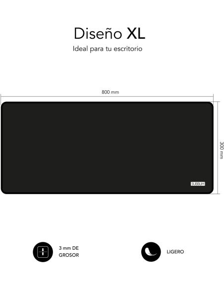 Subblim Harmony Pack Ratón Inalámbrico + Alfombrilla Gaming XL Negro