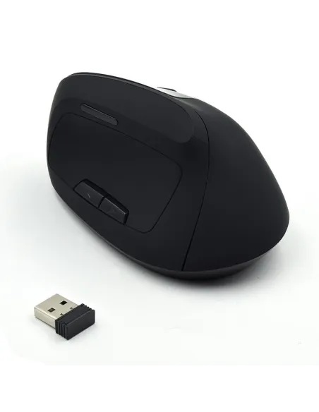 Ewent EW3158 Ratón Ergonómico Inalámbrico 1600 DPI Negro