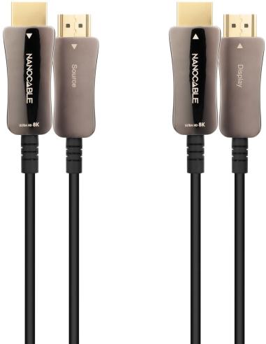 Nanocable 10.15.2110 Cable HDMI V2.1 AOC 8K@60Hz 4K@120Hz 48Gbps Macho a Macho 10 M Negro