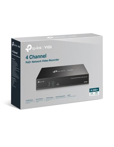 TP-Link VIGI NVR1004H-4P Grabador de Video en Red (NVR) 4 canales Negro