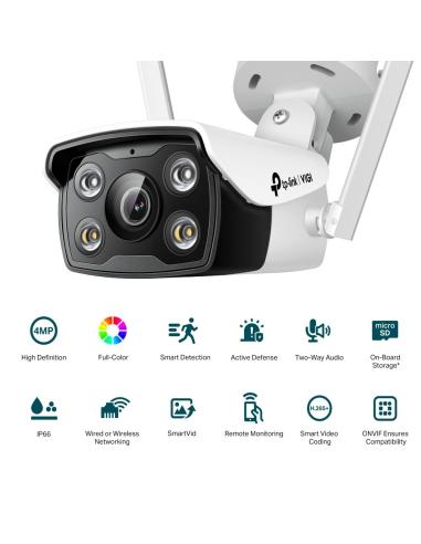 TP-Link VIGI C340-W Full-Color Cámara de Videovigilancia de Exterior Tipo Bullet IP66 4mm 4MP Blanca